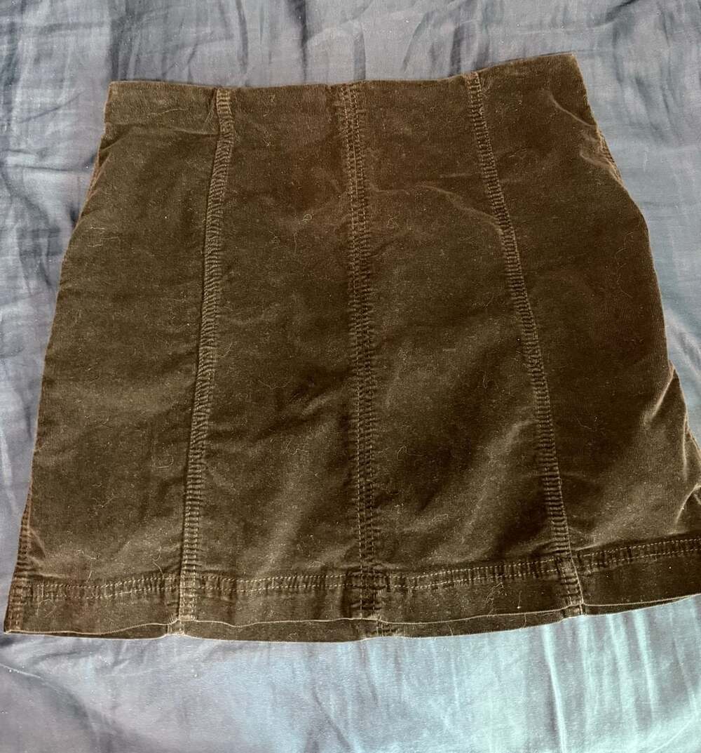 Free People Black Corduroy Mini Skirt Size 12